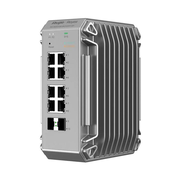 Reyee 10-Port Echter Indumrie-Switch, 8x Gbit, 2x Sfp, Bis 80°C