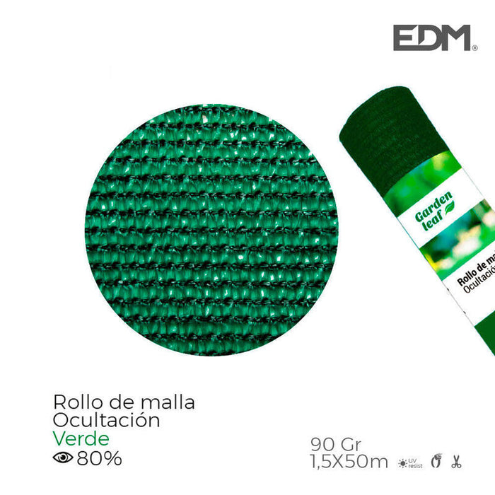 Rollo De Malla De Ocultacion Color Verde 90gr 1,5x50m Edm