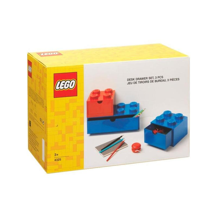 Room Copenhagen Juego De 3 Cajones De Escritorio Lego, Caja De Almacenamiento Rojo