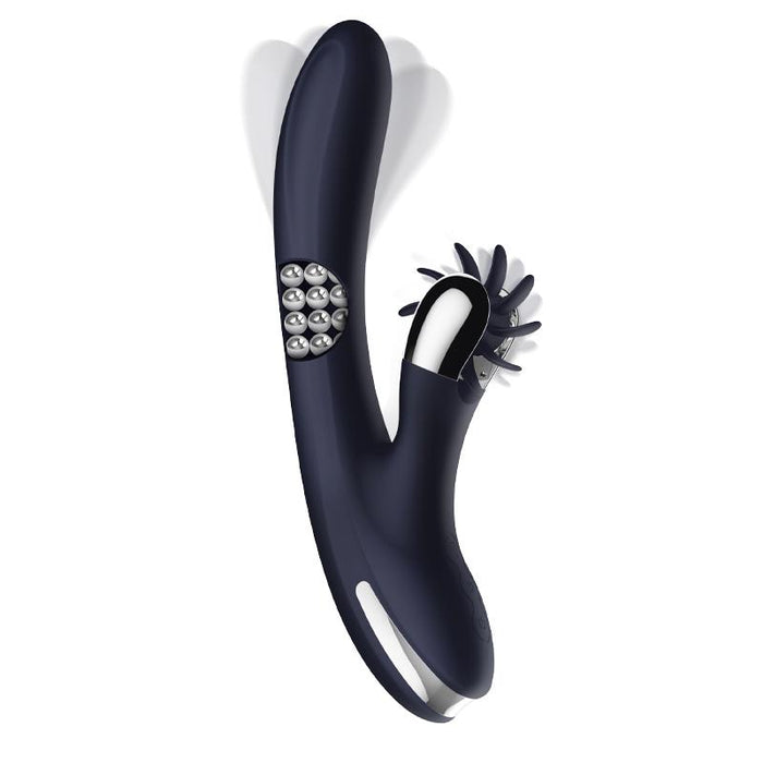 Royalspace Vibrador Con Lenguas Estimuladoras Y Bolas Internas 360º Azul