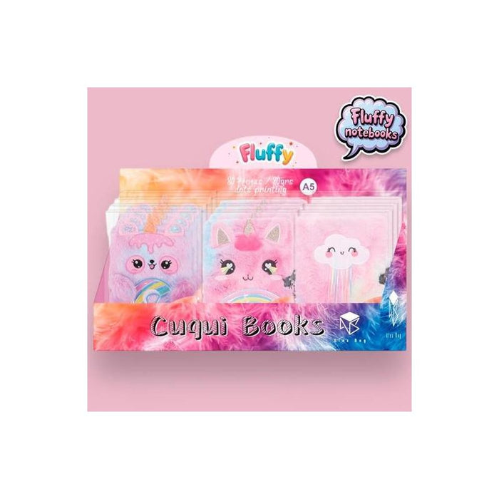 Roymart Libretas Fluffy C/Candado 80h A5 8ogr Surtidos Expositor 12 Ud