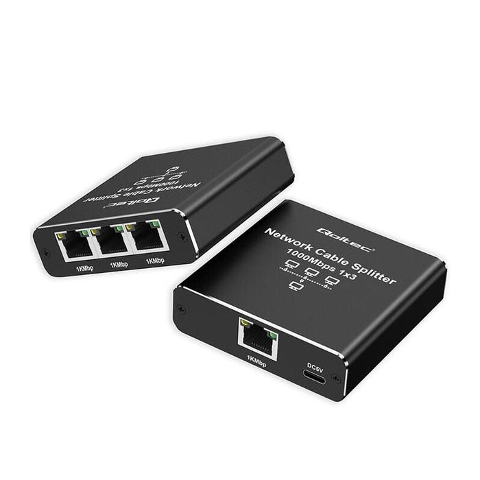 Rozdzielacz Splitter Ethernet Mini Switch 1x3 Rj45 1000mb/S Usb-C Aluminium