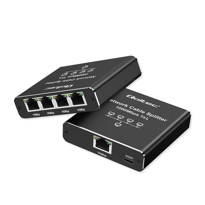Rozdzielacz Splitter Ethernet Mini Switch 1x4 Rj45 1000mb/S Usb-C Aluminium