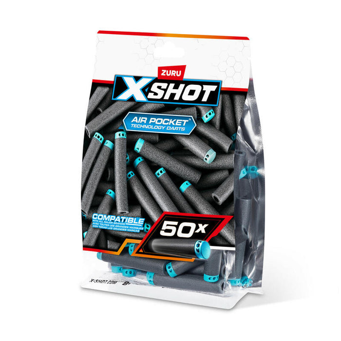 S001-X-Shot- Excel 50pk  Refill Darts Foilbag,Bu