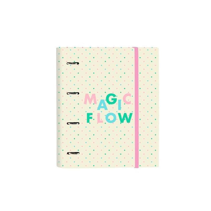 Safta Carpeta De Anillas 4x35mm C/Recambio 100h A4 T/Duras Cierre C/Goma Glowlab "Magic Flow"