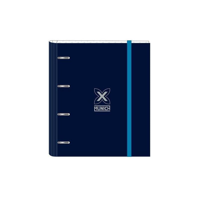 Safta Carpeta De Anillas 4x35mm C/Recambio 100h A4 T/Duras Cierre C/Goma Munich "Nautic"