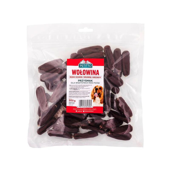 Salchichas De Carne Blandas Petitto - Una Delicia Para Perro - 500g