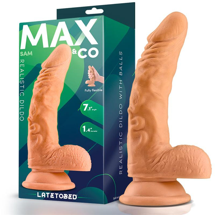 Dildo Realista Con Testículos 7.1 Sam  Natural