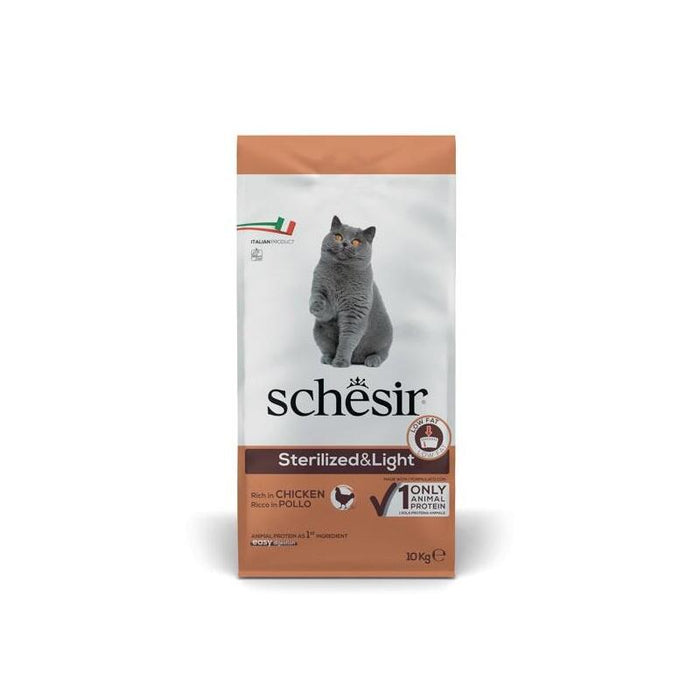 Schesir Adult Sterilized & Light Rich In Chicken - Dry Cat Food - 10kg
