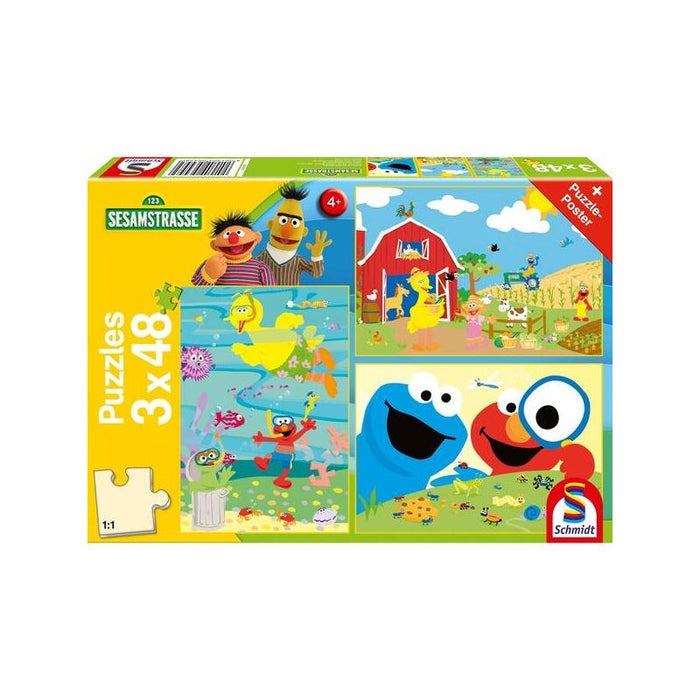 Schmidt Spiele Animal Fuerte, Puzzle 3x 48 Piezas 56458