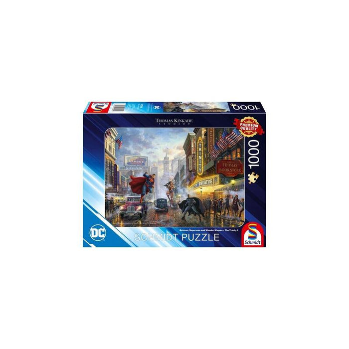 Schmidt Spiele Thomas Kinkade Studios: Dc - Batman, Superman Y Wonder Woman  La Trinidad, Rompecabezas (1000 Piezas) 57589