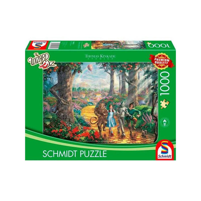 Schmidt Spiele Thomas Kinkade Studios: El Mago De Oz, Sigue El Camino De Ladrillos Amarillos, Puzzle 1000 Piezas 58426