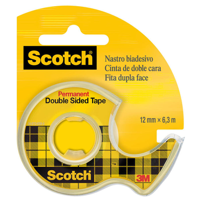 Scotch Cinta Adhesiva A Doble Cara 12mmx6,3m C/Dispensador