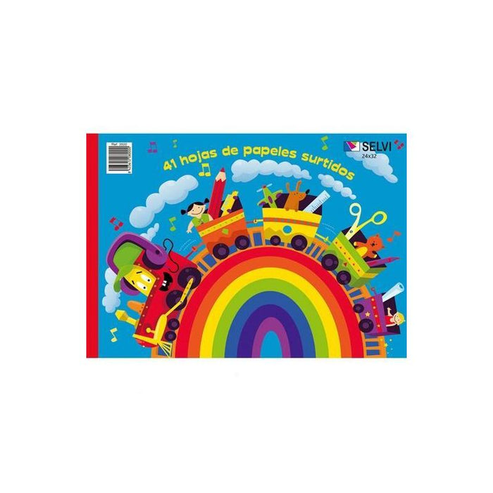 Selvi Cuaderno Para Manualidades Con 41 Hojas 24x32cm De Papeles Surtidos
