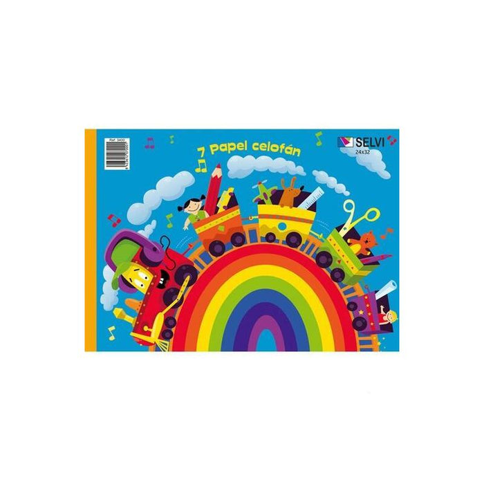 Selvi Cuaderno Para Manualidades Con 7 Pliegos De Papel Celofán 24x32cm Colores Surtidos