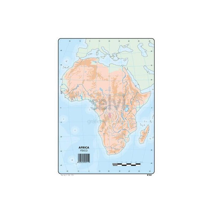 Selvi Mapa Mudo Físico De Africa A4 -50u-
