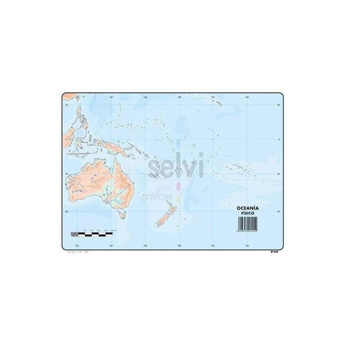 Selvi Mapa Mudo Físico De Oceania A4 -50u-