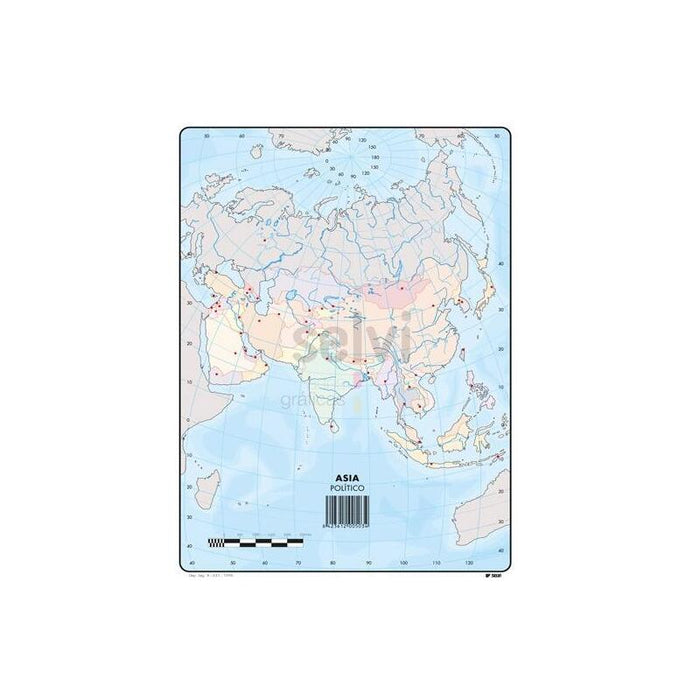 Selvi Mapa Mudo Político De Asia A4 -50u-