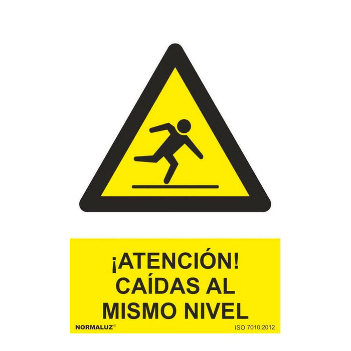 Señal Riesgo Caída Al Mismo Nivel, Pvc, 21 X 30 Cm