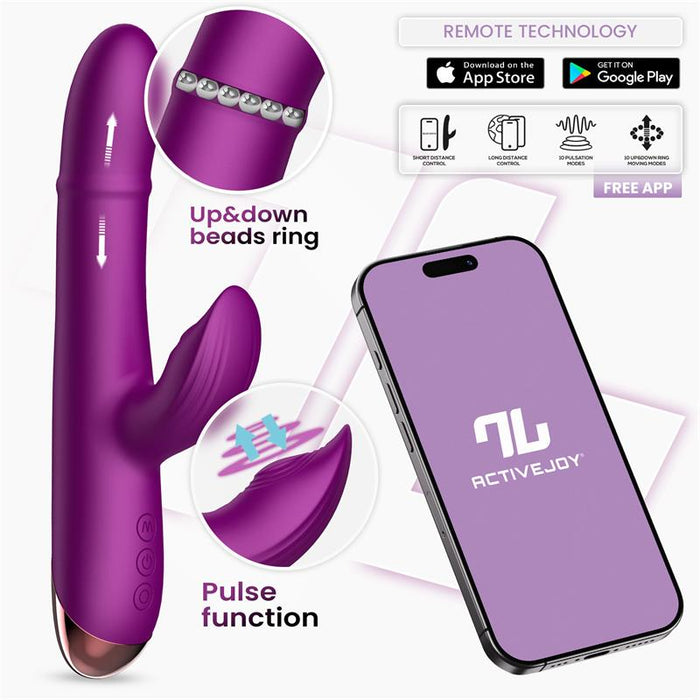 Vibrador  Sendel Con Anillo De Bolas Internas Up And Down Y Pulsación Con App