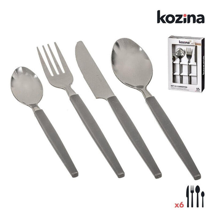 Set 24 Pcs Cubiertos Acero Inoxidable Kozina