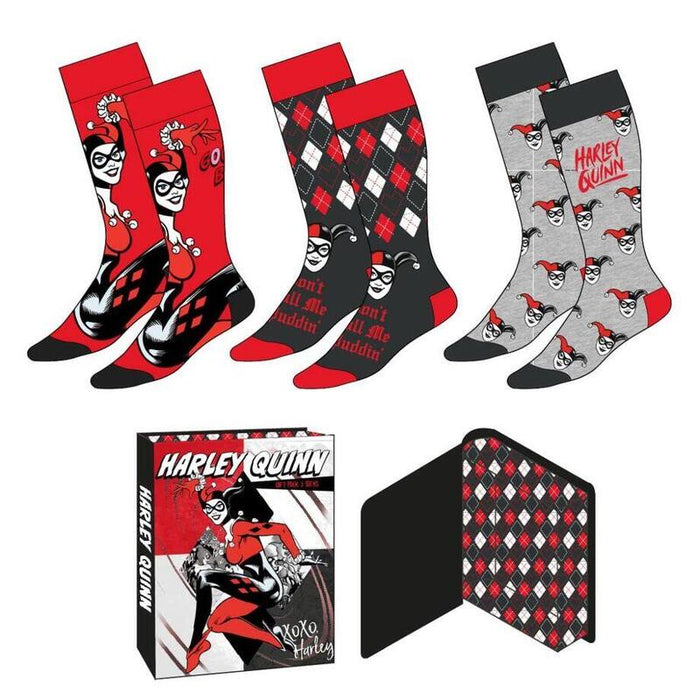 Set 3 Calcetines Harley Quinn Dc Comics Adulto