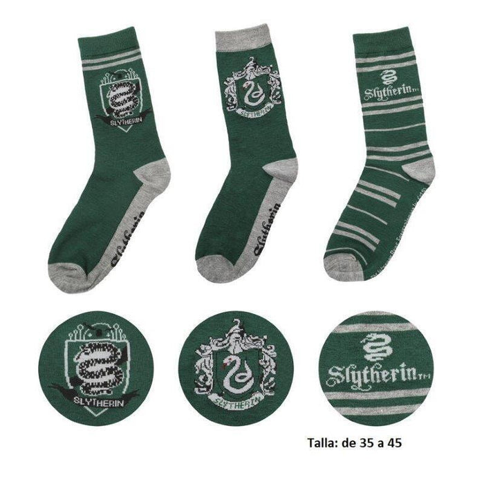 Set 3 Calcetines Slytherin Harry Potter