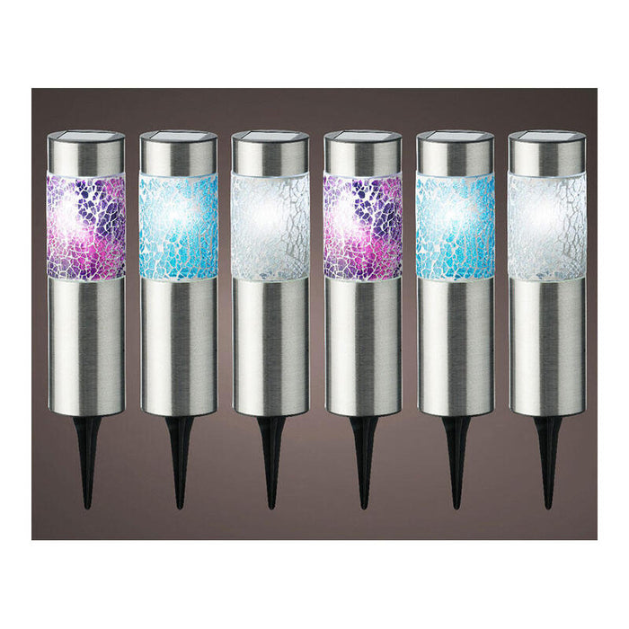 Set 6 Balizas Solares Mod.Gaudi 22x6cm Lumineo Colores Surtidos