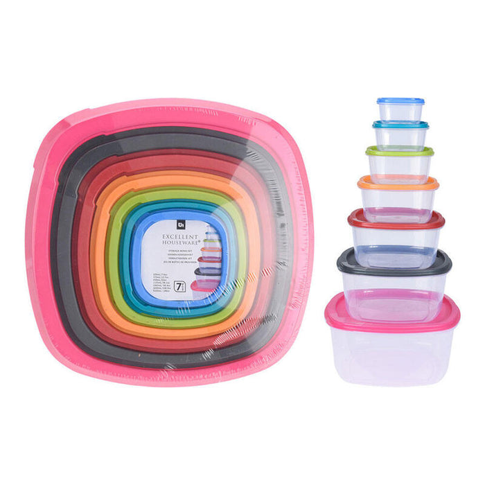 Set 7 Fiambreras Plástico, 911000160. Excellent Houseware