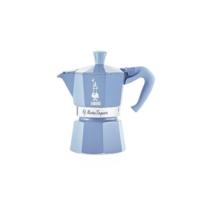 Set Cafetera Bialetti Moka Express 3tz + Café Almendra 250 G Azul