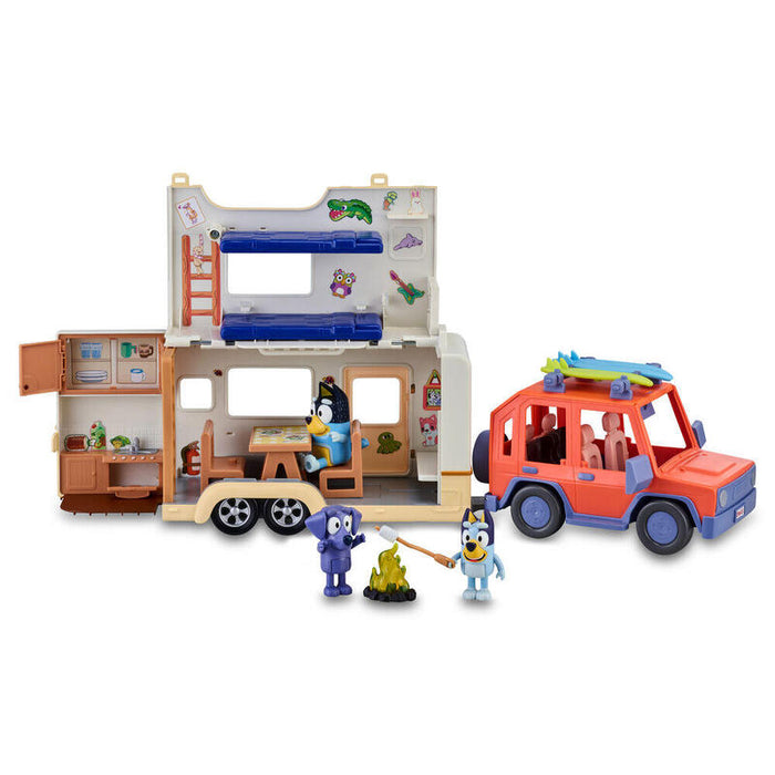 Set Coche Familiar + Caravana Bluey