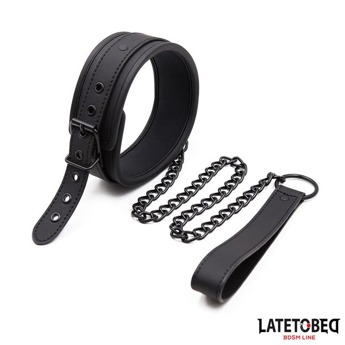 Set Collar Y Correa Neopreno Negro