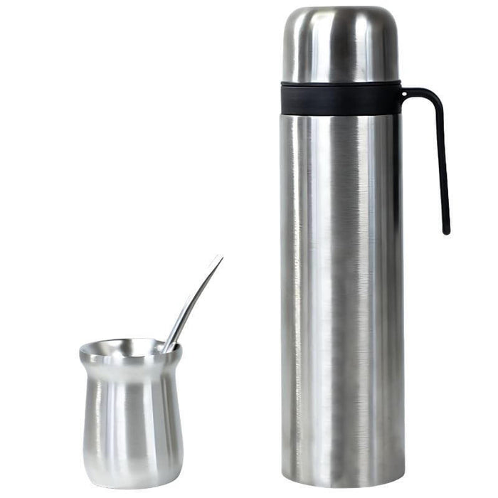 Set De Termo Mate Bombilla Y Calabaza Acero
