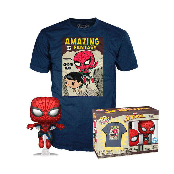 Set Figura Pop & Tee Marvel Spiderman Comic Cover Talla M