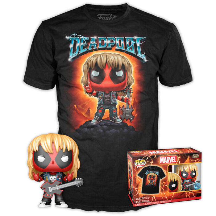 Set Figura Pop & Tee Marvel Deadpool Heavy Metal Talla S