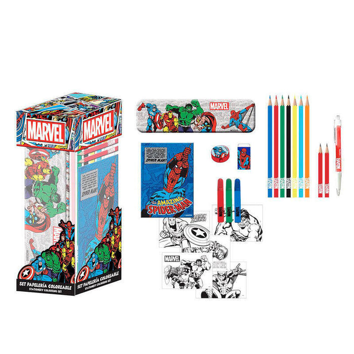 Set Papeleria Coloreable Marvel