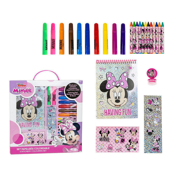 Set Papeleria Coloreable Minnie Disney