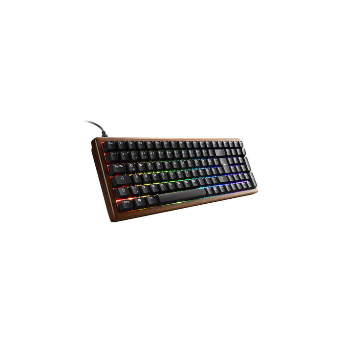 Sharkoon Skiller Sgk50 S2 Wood Pbt, Teclado De Juego Madera/Negro, Fr-Layout, Gateron G Pro 3.0 Amarillo 4044951042647