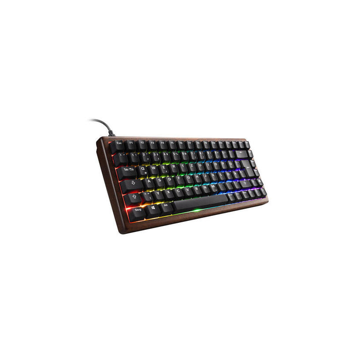 Sharkoon Skiller Sgk50 S3 Wood Pbt, Teclado De Juego Madera/Negro, Diseño De Ee. Uu., Gateron G Pro 3.0 Amarillo 4044951042753