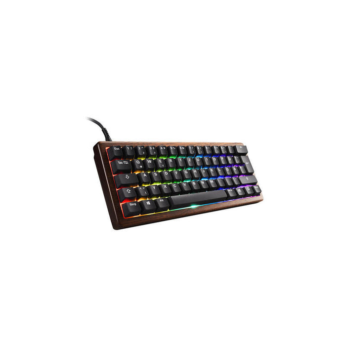 Sharkoon Skiller Sgk50 S4 Gen2 Wood Pbt, Teclado De Juego Madera/Negro, Fr-Layout, Gateron G Pro 3.0 Amarillo 4044951042807