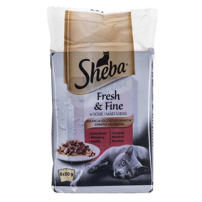 Sheba Fresh & Fine Mini Platos De Carne En Salsa 6x50g