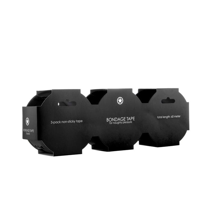 Shots Ouch! Pack De 3 De Cinta De Bondage Color Negro