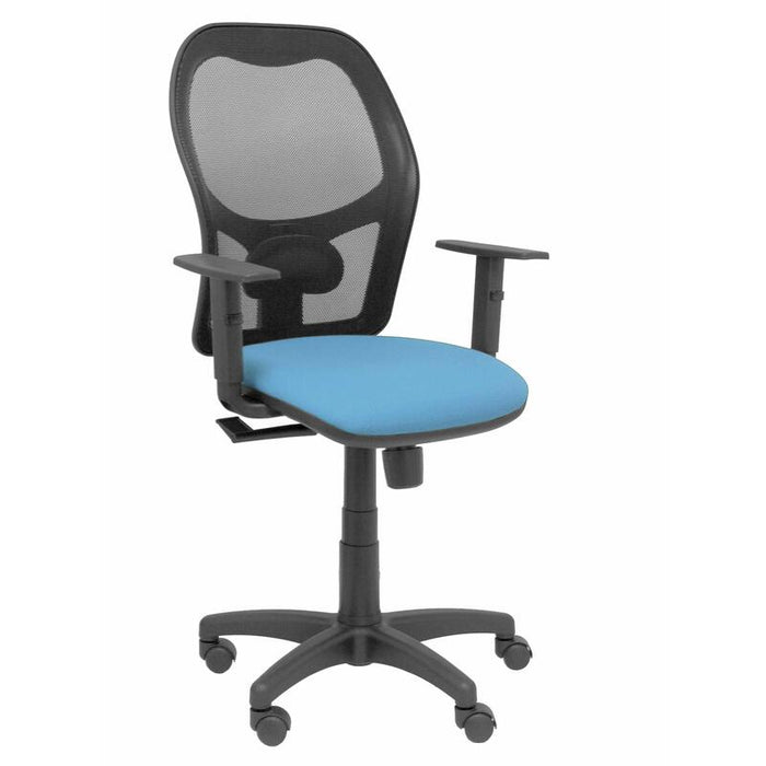 Silla Alocen Malla Negra Asiento Bali Azul Brazos