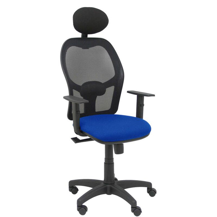 Silla Alocen Malla Negra Asiento Bali Azul Brazos