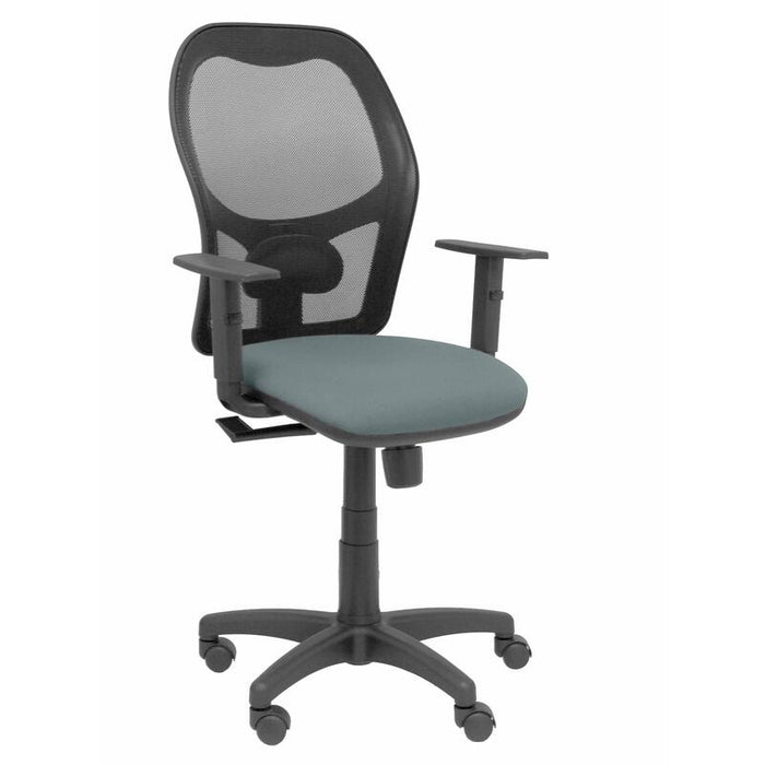 Silla Alocen Malla Negra Asiento Bali Gris Brazos
