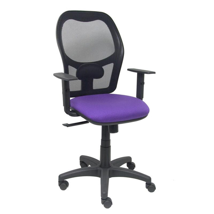 Silla Alocen Malla Negra Asiento Bali Lila Brazos
