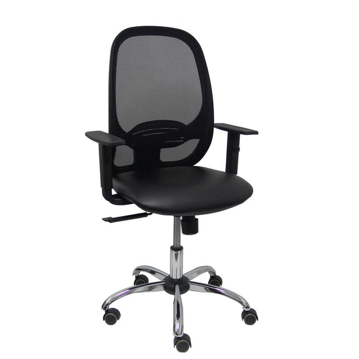 Silla Cilanco Negra Malla Negra Asiento Similpiel