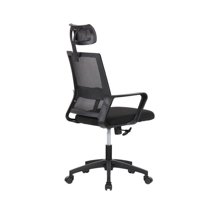Silla De Oficina Ergonómica Negra Con Respaldo En Malla De Nylon