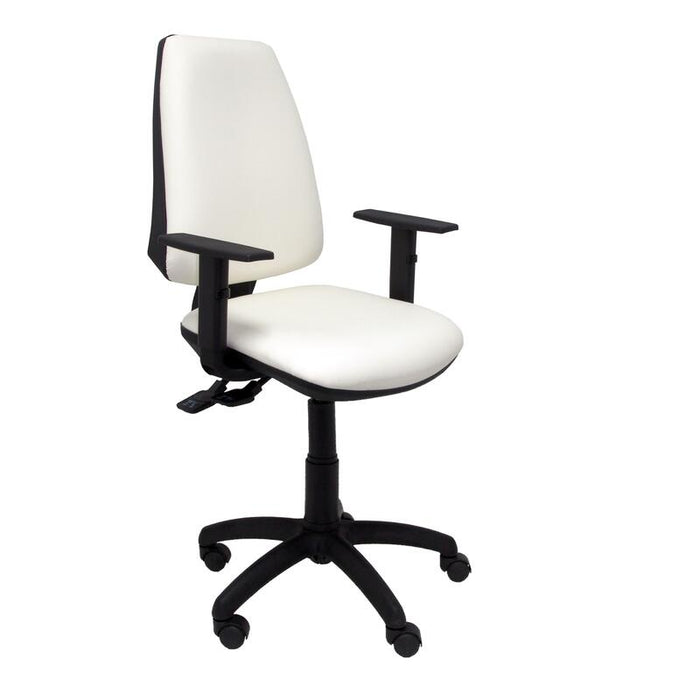 Silla Elche Sincro Similpiel Blanco Con Brazos Re