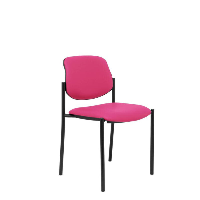 Silla Fija Villalgordo Similpiel Rosa Chasis Negr